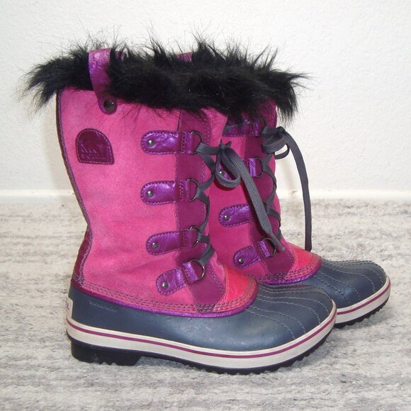 Sorel Tofino Pink Suede Waterproof Snow Boots Girls Size 5 - Picture 4 of 15